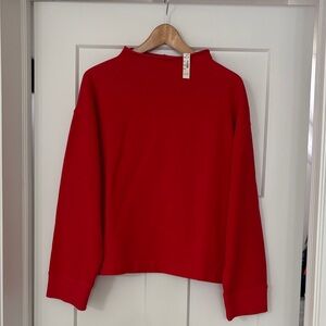 Madewell Long-Sleeve Funnel-Neck Sweatshirt Red Size M